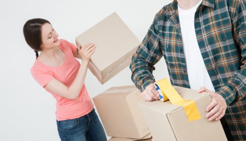 Packing materials and boxes prepared for a Lambeth home move