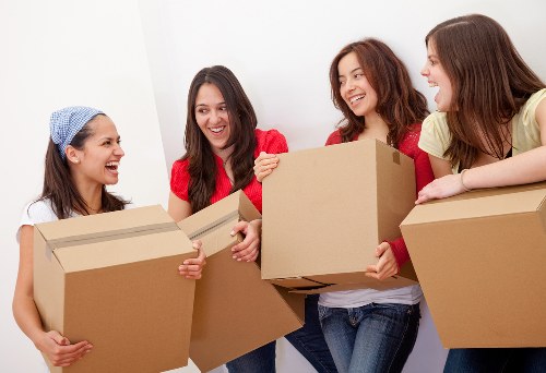 Packed household boxes ready for a Lambeth relocation